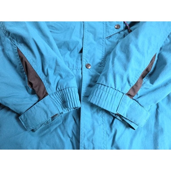 JanSport Ripstop Rain Jacket Men XL BLUE Drawcord Adjustable Waist Hood Full Zip - Picture 12 of 13